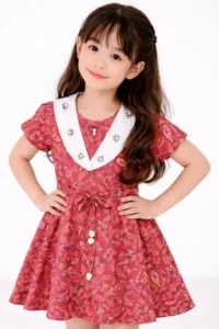 maroon frock dress 1