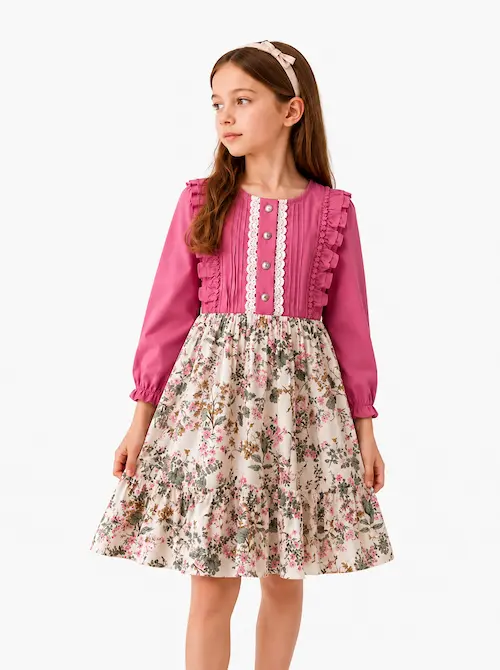 Magenta & Meadow Vintage Pintuck Midi Dress